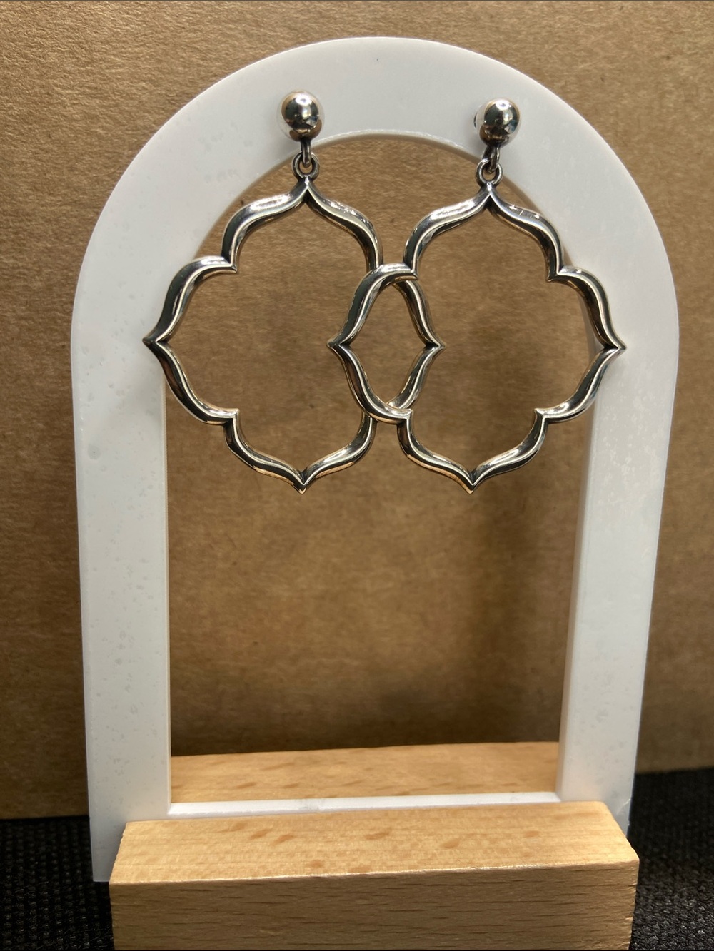 James Avery Retired Venetian Quatrefoil Drop Earrings in .925 Sterling Silver